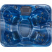 Bañera de hidromasaje LED de acrílico azul madera clara 180 x 215 cm 