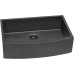 Ruvati - Fregadero de cocina con delantal, acero inoxidable mate, color negro 