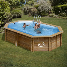 Manufacturas Gre Piscina Desmontable Hexagonal de Madera Grenade 