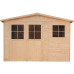 TIMBELA M334F+M334G Cobertizo de Madera para jardín- Puerta con Cerradura Suelo TRATADO - A226x324x216cm-6m2 Cobertizo de Madera Natural