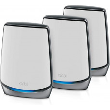  NETGEAR Orbi Mesh WiF 6 RBK853, sistema tribanda compuesto por 1 router y 2 extensores satélite, Cobertura de hasta 525 m² y hasta 100 dispositivos, AX6000 (hasta 6 Gbps) 